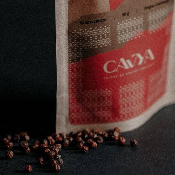 sachet de poivre rouge de kampot igp cavya