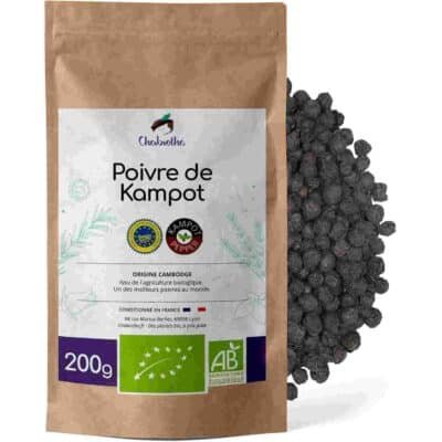 poivre noir de kampot igp bio sachet 200g
