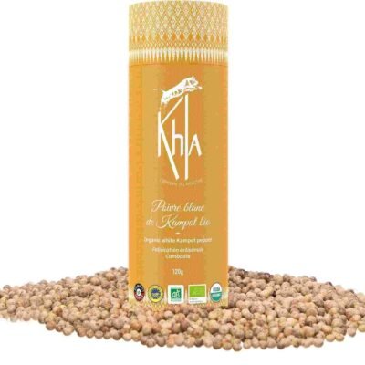 boite de poivre de kampot blanc igp bio 120g khla