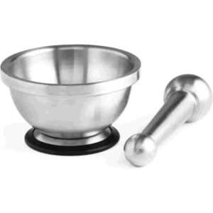 mortier et pilon en inox