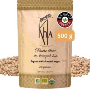 sachet de poivre blanc de kampot igp bio khla 500g