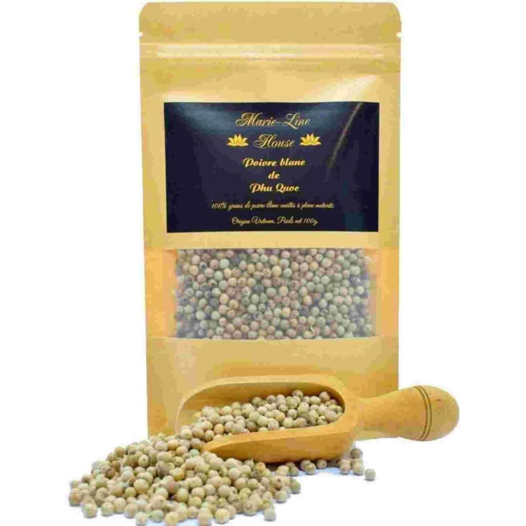 sachet de poivre blanc 100g phu quoc vietnam