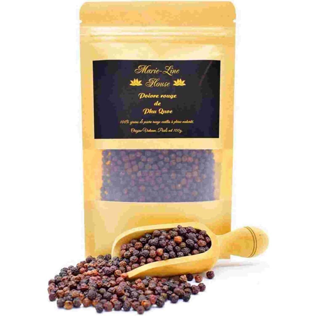 sachet de 100g de poivre rouge de phu quoc marque anne lise