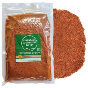 sachet de piment d'espelette aop de 250g en poudre